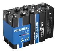 Pile au lithium industrielle 9 V, paquet de 5
