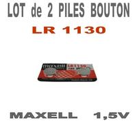 Pile bouton alcaline - MAXELL - LR1130 - 1,5V - Lot de 2 - Pour calculatrice, montre et appareils LCD