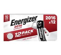 12 Piles CR2016 Energizer Bouton Lithium 3V