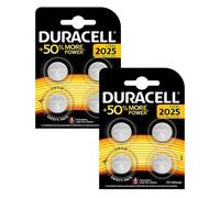 Pile bouton lithium Duracell spéciale 2025 3 V, pack de 8 (DL2025/CR2025), conçue pour une utilisation dans les porte-clés, balances et dispositifs portables et médicaux