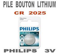 Pile Bouton Philips CR2025 Lithium 3V