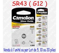 Camelion Pile bouton SR Oxyde d'argent 1,55V SR44 G13 (357/A76/LR44) - x1/5/10/20/50/100