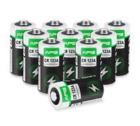 Pile CR123A, Lot de 10 CR123A Lithium 3V Longue Durée de Vie CR123 Hautes Performances Piles 123 3V Lithium pour Alarme, Petits Appareils Électroniques