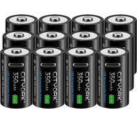 Pile CR2, 3,7 volts, rechargeable, 12 pièces