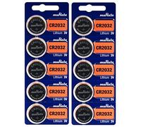 Pile CR2032 3v Lithium Lot de 10 Piles CR2032 Piles Bouton Plates Murata CR 2032 3 Volts idéal Pile Montre, Telecommande, Voiture, Bios, Capacité 220mAh Pile 2032 avec étui pour Carte bancaire