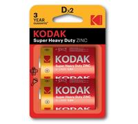 Pile D Kodak Extra Heavy Duty Clorure de Zinc 1.5V 6000 mAh Pack 2 Unidades