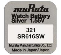 Pile de montre MURATA 321 (SR616SW) - Oxyde d'argent sans mercure - Tension 1.55 V