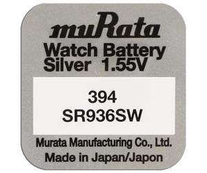 Pile de montre MURATA 394 (SR936SW) - Oxyde d'argent sans mercure - Tension 1.55 V