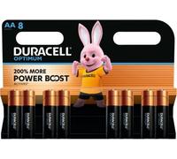 Pile alcaline AA - LR6 Duracell Optimum - Blister de 8