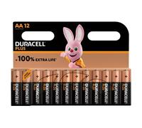 Pile Duracell PLUS AA alcaline 12 unités blister beige/noir
