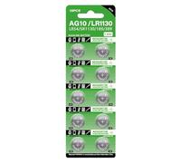 Pile LR1130/AG10, 10pcs Piles Bouton 1,5 V, Pile LR1130 pour Livre sonore, Montre, clés de Voiture, calculatrices