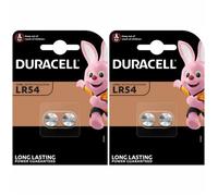 Pile LR54 DURACELL lot de 4 piles alcalines 1 5V LR 54 V10GA AG10 LR1130 1.5 Volts pile bouton péremption éloignée capacité