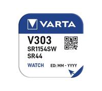 Varta Piles pour montre 303/SR44/SR44SW/SR1156S Oxyde d'argent 1,55V 170 mAh 10 unités