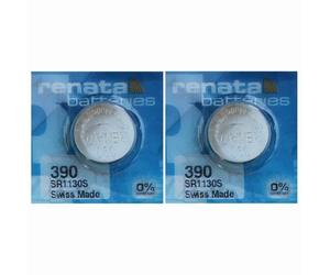 Pile montre SR1130SW 390 RENATA Oxyde d'argent 1,55V V390 D389-390 SR1130 SR54 lot de 2 piles pour montre date de péremption