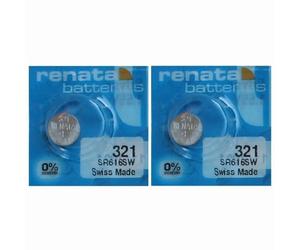 Pile montre SR616SW 321 RENATA Oxyde d'argent 1,55V V321 DA 280-73 SR616 SR65 lot de 2 piles pour montre date de péremption
