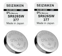 Pile Montre SR626SW (377) - Lot de 2 Piles Bouton - 1.55V - Made in Japan - pour Montres Standards