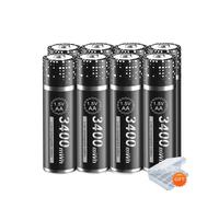 Pile rechargeable AA au lithium, capacité de 3400 mWh, idéale pour les montres et les jouets, 8 pièces