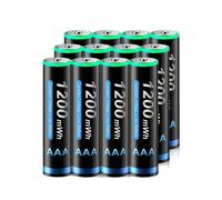 Pile rechargeable AAA au lithium, capacité 1200mWh, idéale pour appareil photo et lampe de poche, 12 pièces AAA