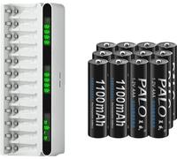 Pile rechargeable AAA, capacité 1100 mAh, respectueuse de l'environnement, 12 piles + 1 chargeur