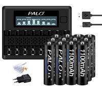 Pile rechargeable AAA, capacité 1100 mAh, respectueuse de l'environnement, 12 piles AAA, 1 chargeur