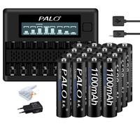 Pile rechargeable AAA, capacité 1100 mAh, respectueuse de l'environnement, 16 piles AAA, 1 chargeur