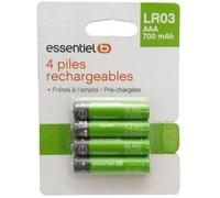 Pile rechargeable ESSENTIELB LR03 AAA Lot de 4 piles 700mAh