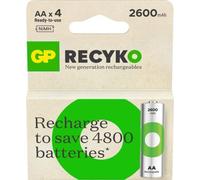 Pile rechargeable GP AA ReCyckO lot de 4 2600mAh
