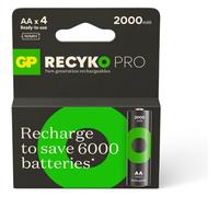 4 Piles Rechargeables AA / HR6 2000mAh GP ReCyko Pro