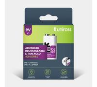 Pile Rechargeable USB-C 9V / 6HR61 / PP3 Uniross Advanced Li-Ion Accu