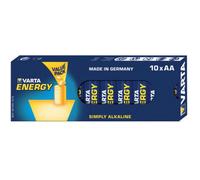 Varta Lot de 10 Piles AA Alcaline 1.5V - Type 4106 - Usage Unique - Dimensions 14.5mm x 50.5mm - Facteur de Forme Cylindrique - Poids unitaire 23.3g