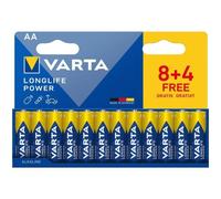 Varta Piles AA Longlife Power – Alcalines 1,5V, emballage 90% recyclé – 8+4 (lot de 12)