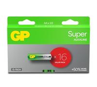 Piles AA - Lot de 16 | GP Super | Piles Stilo AA Alcaline de 1,5 V/LR06 - Longue durée de Vie