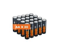 Piles AA - Lot de 20 Piles | 100% PEAKPOWER | Batteries Alcalines AA LR6 1,5v - Longue durée