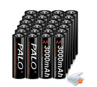 Piles AA rechargeables, 100% originales, capacité 3000mAh, préchargées, 1,2V, 24 piles AA