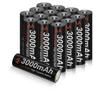 Piles AA rechargeables 3000mAh - 16 pièces avec 4 boîtes