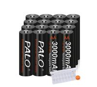 Piles AA rechargeables, capacité 3000mAh, faible autodécharge, 1,2V, 16 pièces AA
