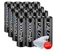 Piles AA rechargeables, capacité de 2000 mAh, faible autodécharge, lot de 16, 1,2 V