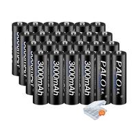 Piles AA rechargeables, respectueuses de l'environnement, adaptées aux jouets et aux télécommandes, 1,2V, 24 pièces AA