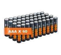 Piles AAA - Lot de 40 | 100% PEAKPOWER | Batteries Alcalines AAA LR03 1,5v| Longue durée, haute performance, utilisation quotidienne