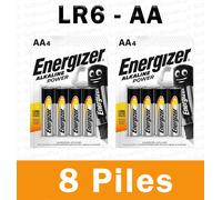 Piles AAA LR03 Energizer - LR6 AA - A23 Alcaline MN21 - Pile CR2032 Longue Durée