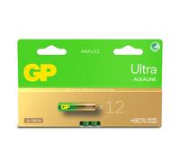 GP Batteries Ultra Alcaline GP24AU - Pile AAA Alcaline 1.5V, Pack de 12, Dimensions 44.5x10.5mm, Certification IEC 60086-2, Température -18°C à 50°C.