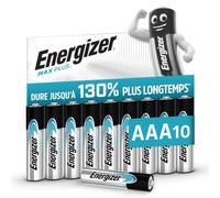 Piles alcalines AAA Energizer Max Plus, Pack de X | Pile alcaline 1,5 V 130 % plus longue durée - pour appareils à forte consommation - 0 emballage plastique - Durée de vie de