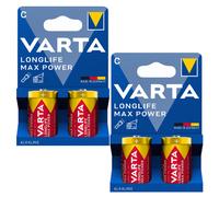 Piles alcalines VARTA LL MAX C LR14 pour lampe torche, radio et horloge (2 unité