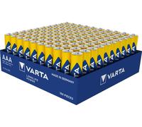 Piles alcalines Varta, Micro, AAA, LR03, 1,5 V Longlife Power, barquette (lot de 100)