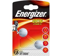 2 Piles CR2016 Energizer Bouton Lithium 3V