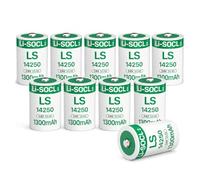 Piles au Lithium LS14250 1/2AA 3,6 V 1300 mAh pour Collier de Laisse Dogwatch R9 : Sauvegarde de la Mémoire, Horloges en Temps Réel, Compteurs de Consommation (Non Rechargeables) (Lot de 10)
