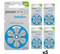 powerone - IMPLANT plus - p675 - 1,4 volt 540 mAh zinc-air - pile pour appareil auditif - blister de 6