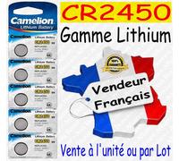 Camelion Piles bouton CR2450/5029LC Lithium 3V Lot de 10