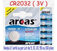 Piles BOUTON au choix : CR Lithium - LR Alcaline - SR Oxyde d'argent - Auditives