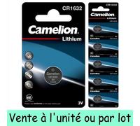 Camelion Piles bouton CR1632 Lithium 3V 120 mAh – Lot de 5